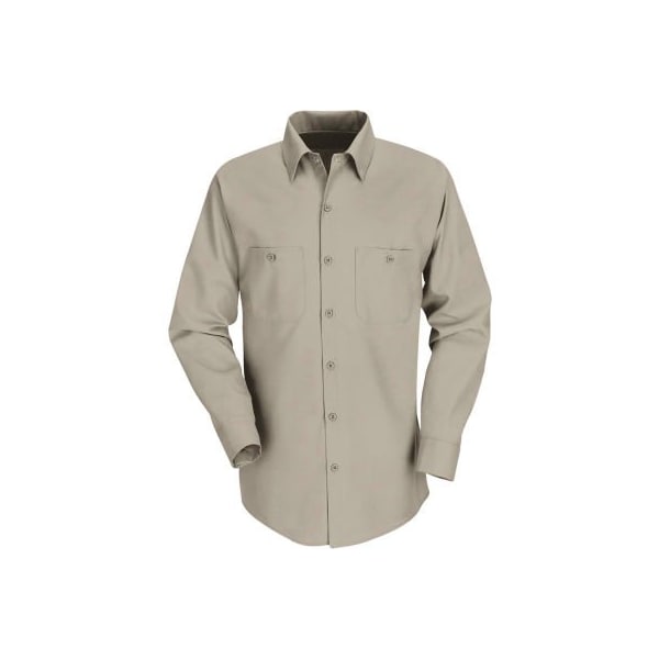 Red Kap Men's Industrial Work Shirt Long Sleeve Khaki Regular-2XL SP14